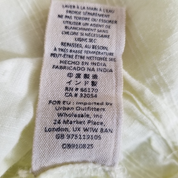 Free People Ballon Sleeve Crop Top Womens Yellow Button V Neck Longsleeve - Picture 15 of 15